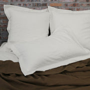 Flanged Linen Pillows Chalk