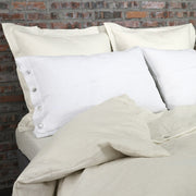 Soft Washed Linen Pillow Cases (set of 2 pieces) with Shell Buttons