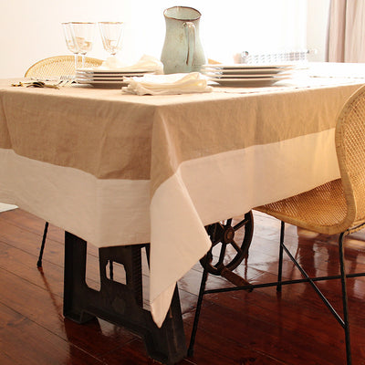 Nappe en lin rect contrastée sur mesure#colour_naturel