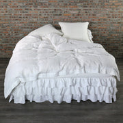 Optic White Duvet Cover with Waterfall Bedskirt