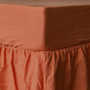 Linen Fitted Sheet Coral