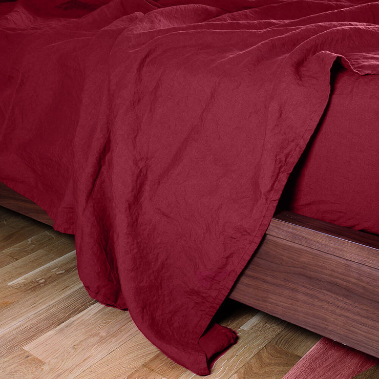Bed Linen Flat Sheet Burgundy