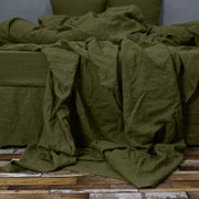 Bed Linen Flat Sheet Green Olive
