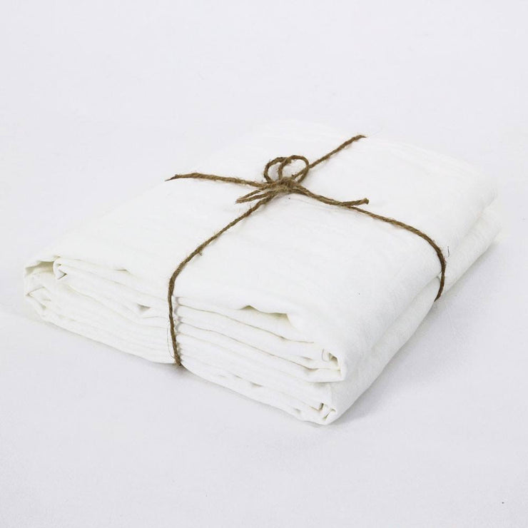 Optic White Pure Linen Sheet