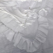 Frayed Ruffles Pure Linen Duvet Cover