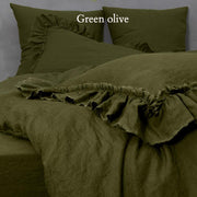 Frayed Ruffles Linen Pillowcases Pair