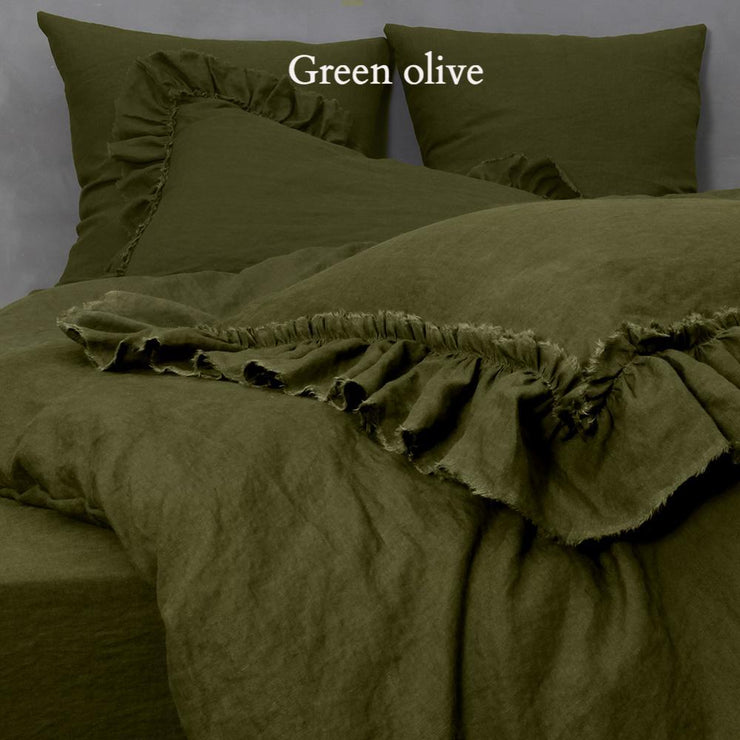 Frayed Edge Linen Pillowcases Pair (Set of 2)