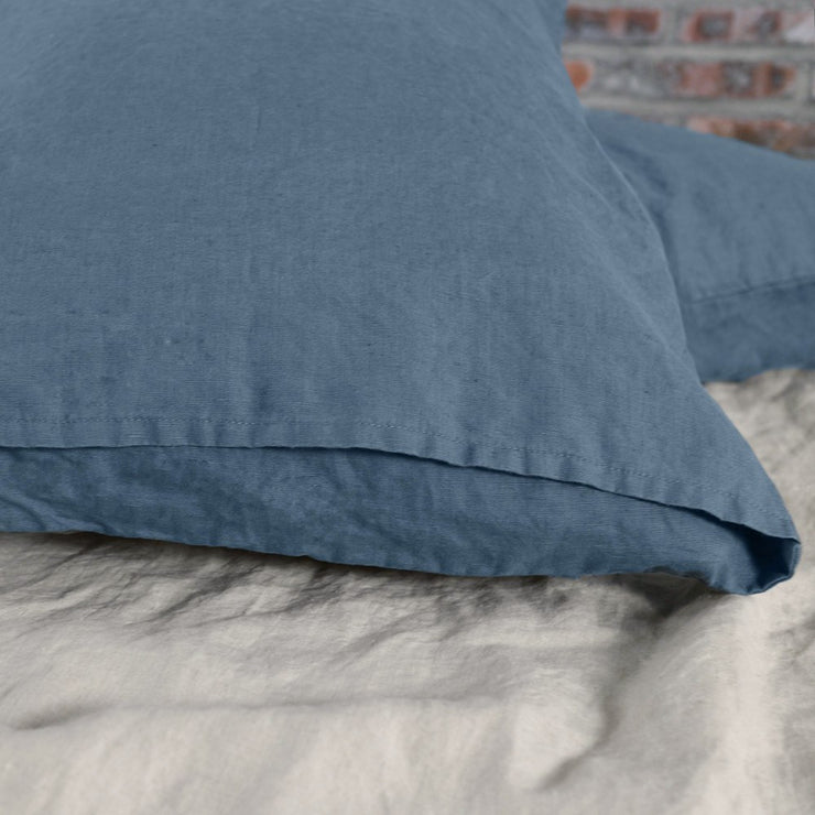 French Blue Bed Linen Pillow Covers 