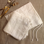 100% Pure Washed Linen Napkins with bag - Linenshed