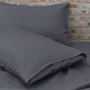 Washed Linen housewife Pillowcases Lead Gray