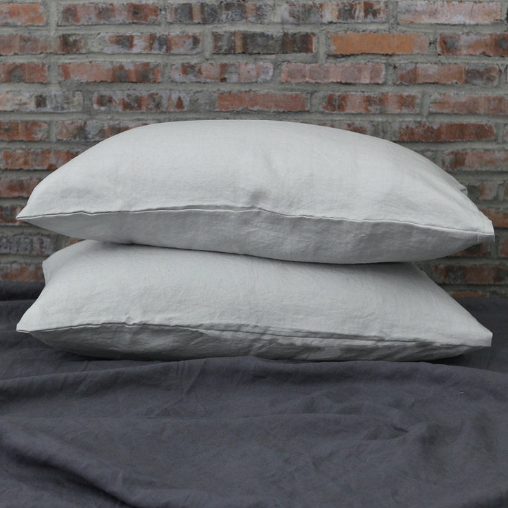 Washed Linen Housewife Pillowcases pair Stone Gray