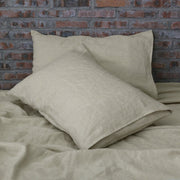 Set of Two Linen Pillowcases Natural Undyed