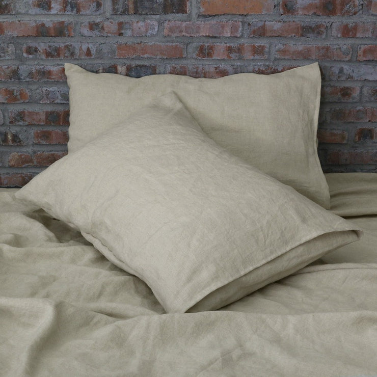 Set of Two Linen Pillowcases Natural Undyed