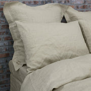 Set of Housewife and Flanged Pillowcases Natural
