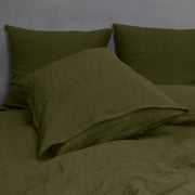 Soft Linen Pillowcases (set of 2) Green Olive