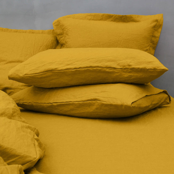 Housewife Linen Pillowcases Pair Mustard