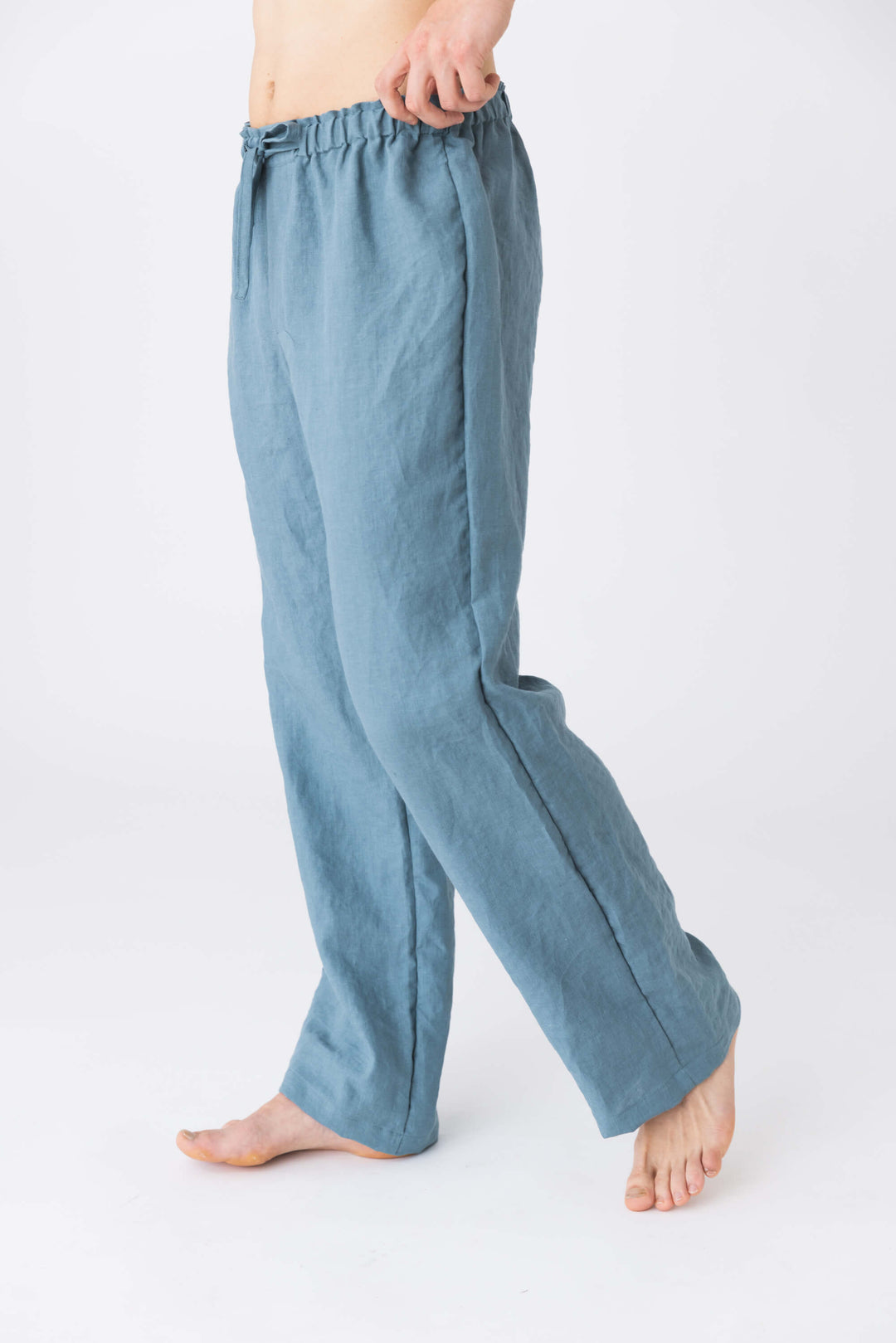 Linen pajama bottoms french blue Linenshed