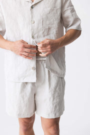  Soft linen pajama jacket with short sleeves “Emanuel”