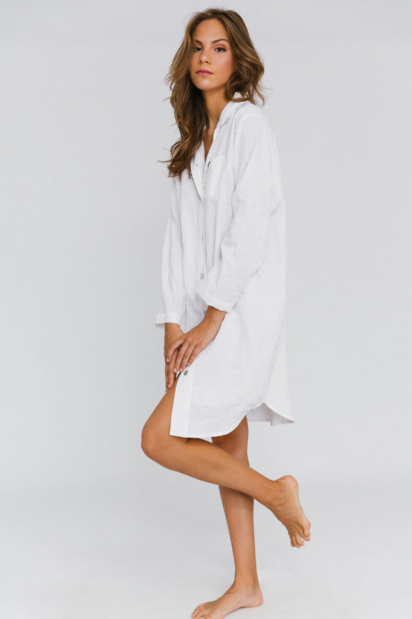 Long Soft Washed Linen Night Shirt “Eliza”