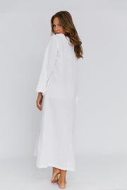Long Ruffled Linen night dress “Bia”
