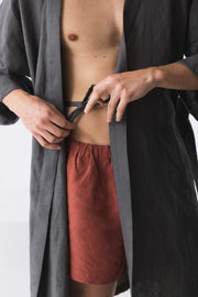 Long linen bathrobe “Nelson” 