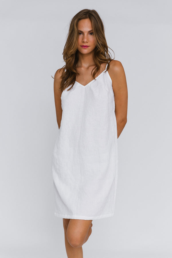 Sales! Knee-length Washed Linen Nightie “Iza”