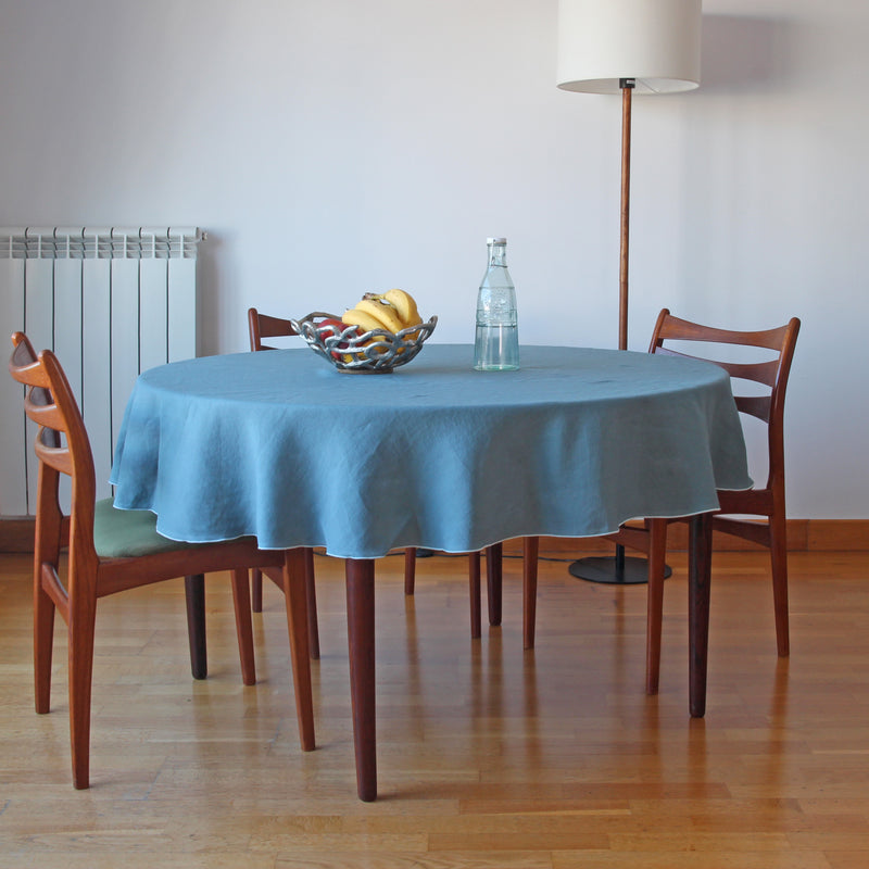 Sales! Pure Washed Linen Ruffled Tablecloth