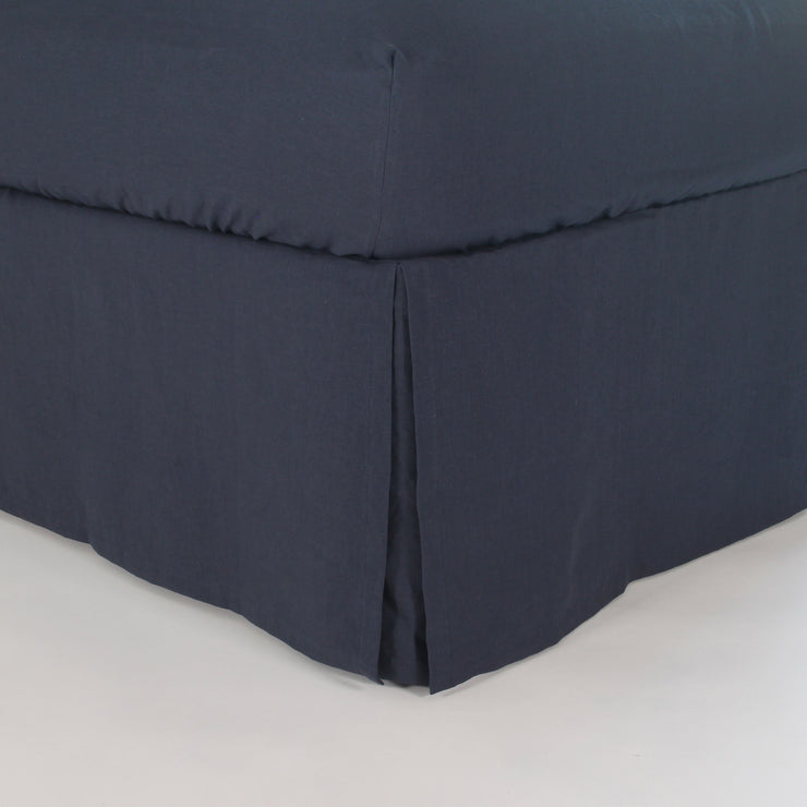 Split corner bed skirt #colour_bleu-nuit