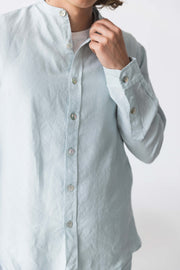 “Natanael” mao collar soft linen shirt