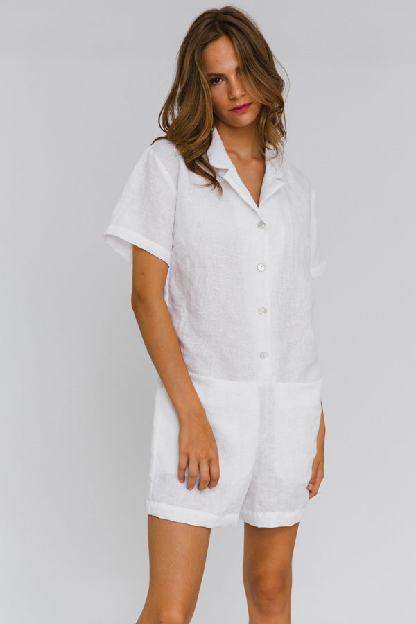 Casual Washed Linen Romper "Nara"
