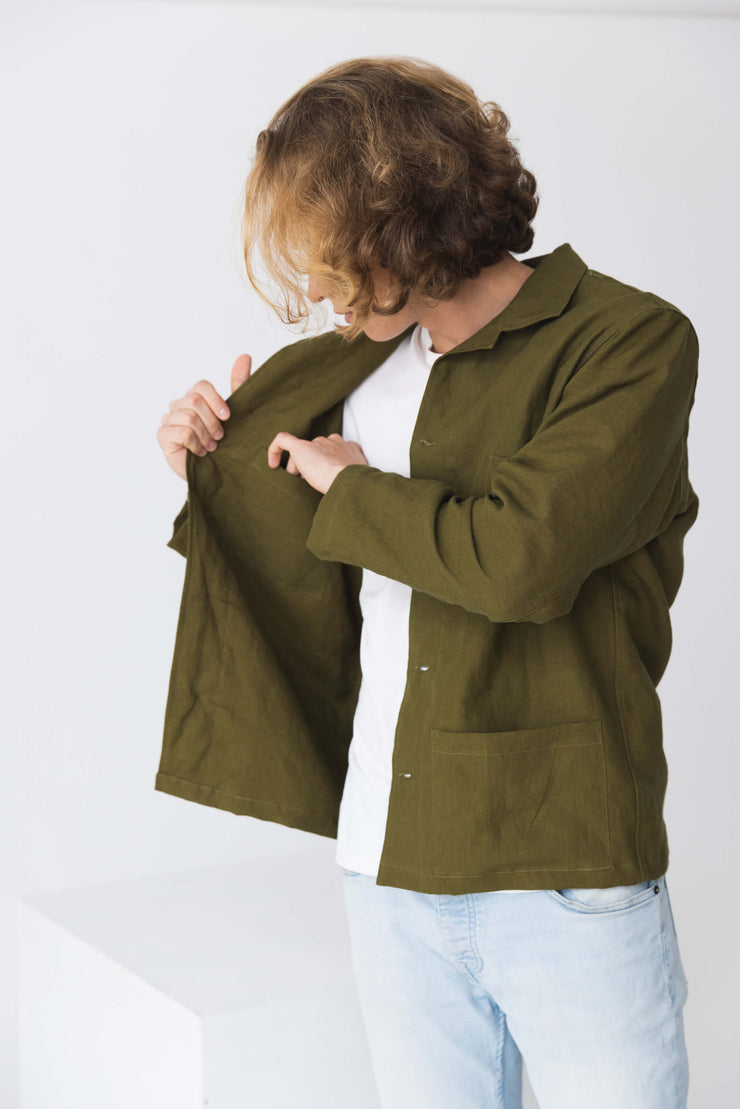 “Joaquim” washed linen jacket - Linenshed