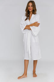 Washed Linen bathrobe Kimono Style “Laís”