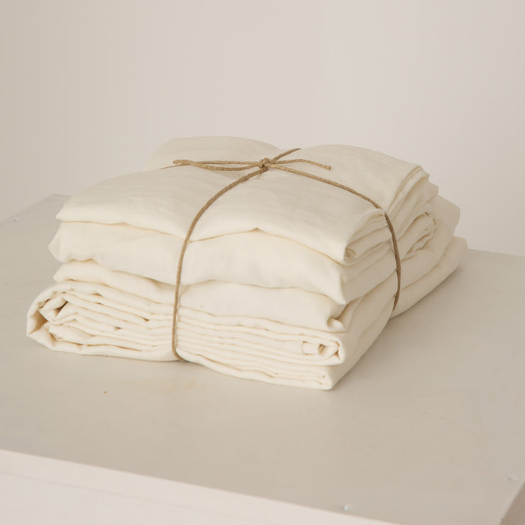 100 % Linen Sheets Set Ivory