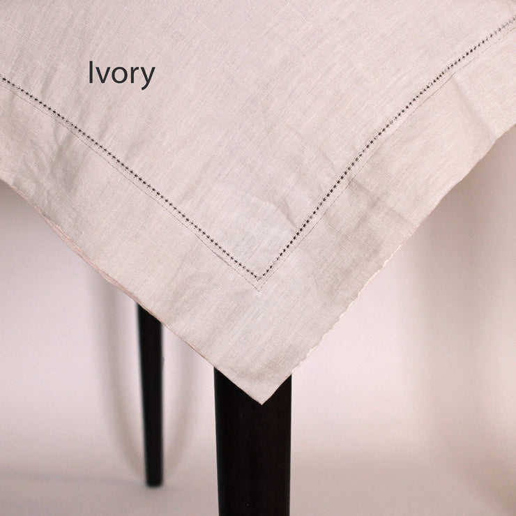 Hemstitched Linen Tablecloth (rect. custom size)