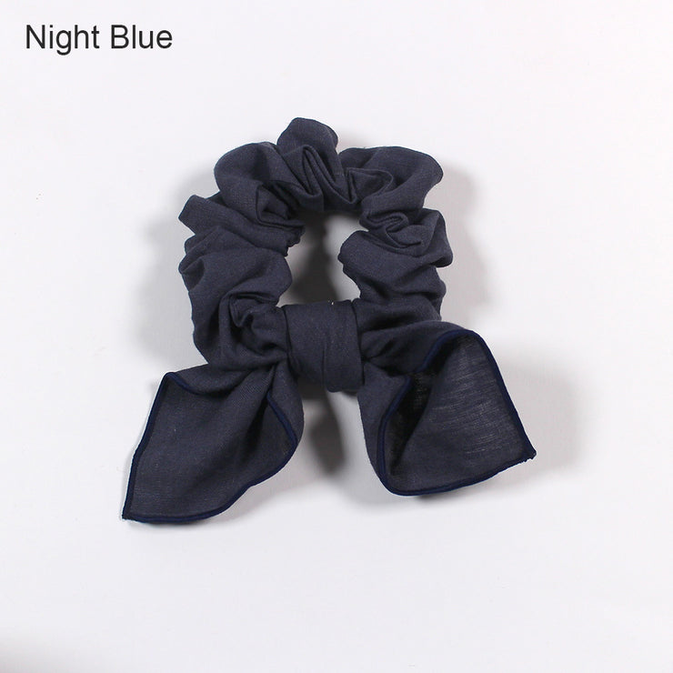 Bow Tie Linen Scrunchies (set of 3)