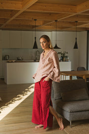 Casual washed linen "Palazzo" pants - Linenshed