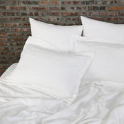 Flanged Linen Pillowcases( set of 2) White