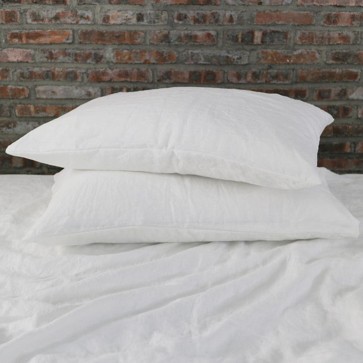 Soft Washed Linen Plain Pillowcases (set of 2) White