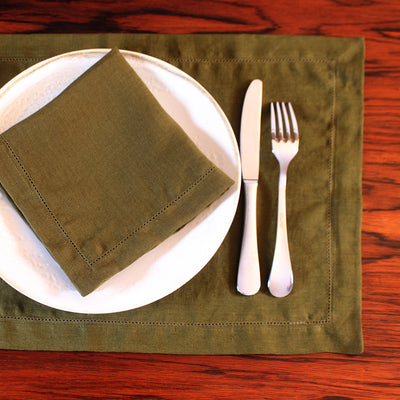 Sales! Set of Hemstitch Linen Placemats