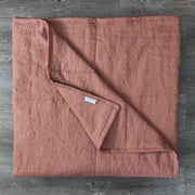 Pure Linen Quilted Bedspread Brick
