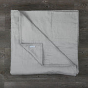 Pure Linen Quilted Bedspread Stone Grey