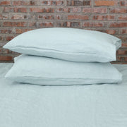 Soft Washed Linen Plain Pillowcases (set of 2) Icy Blue
