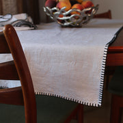 "blanket stitch" Linen Table Runner