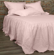 Gathered Ruffled Washed Linen Coverlet