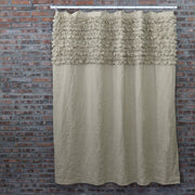  Ruffled Washed Linen Bath Curtains