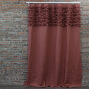 Shabby Chic Linen Shower Curtain Brick