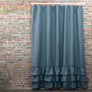 Ruffled Shower Curtain in French Blue