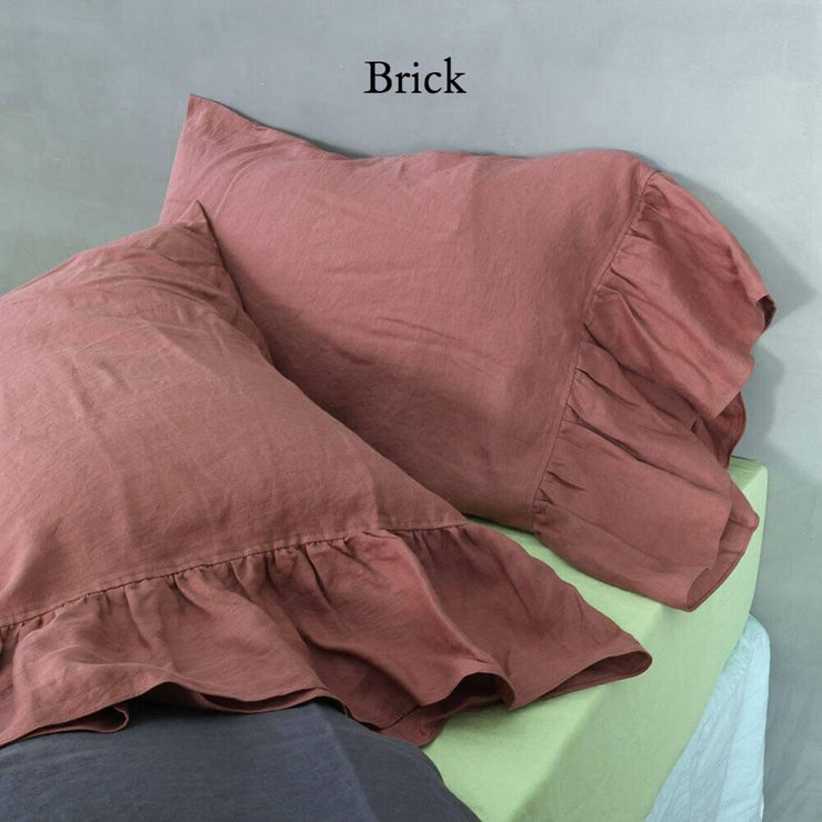 Side-Ruffle-Pillowcases-Set-Brick