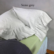 Side-Ruffle-Pillowcases-Set-Stone-Gray