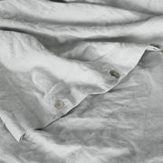Closure by Mother of pearls buttons on Stone gray duvet cover